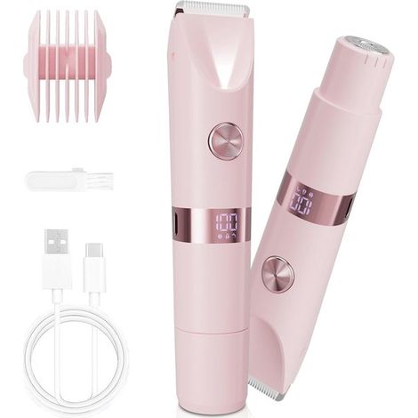 Rasoir électrique 2 en 1 et tondeuse maillot - Avec écran LED - Unisexe - Entièrement étanche IPX6 (1/5)