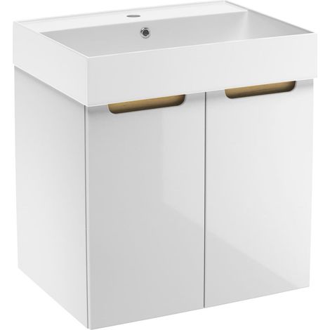Naturel Badezimmermöbel mit Waschbecken Natural Stilla 60x60x45 cm weiß (STILLAD06033U2) (1/3)