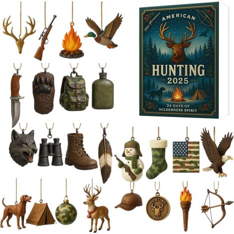 Calendrier de l'Avent de Noël 2025 Avent de Chasse Décorations d'Intérieur 2D Décorations Pour Sapin De Noël Tendances - Pour Vacances Fête D Anniversaire Salon Chambre Bureau Portière D (1/5)
