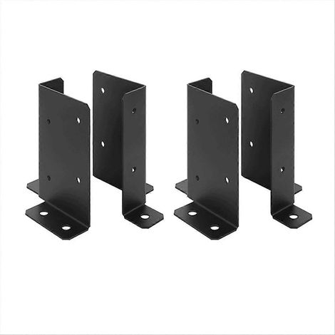 Lot de 4 supports de base réglables pour poteaux de 2x4 et 6x6 pouces, supports de base pour poteaux de clôture en bois, pergola, poteau de boîte aux lettres (1/5)