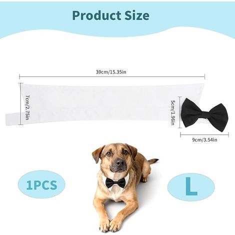 Nœud papillon pour chien réglable pour costume de smoking accessoire formel nœud papillon pour chiens et chats petit pour mariage anniversaire fête séance photo et occasions festives (1/4)