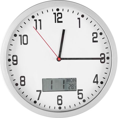 Moderne multifunktionale Wanduhr mit Datums- und Temperaturanzeige, perfekt zur Dekoration Ihres Heimbüros oder Schlafzimmers. (1/5)