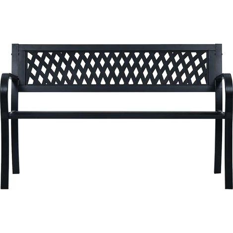 Maison Exclusive - Panchina da Giardino 125 cm Nera in Acciaio (1/5)