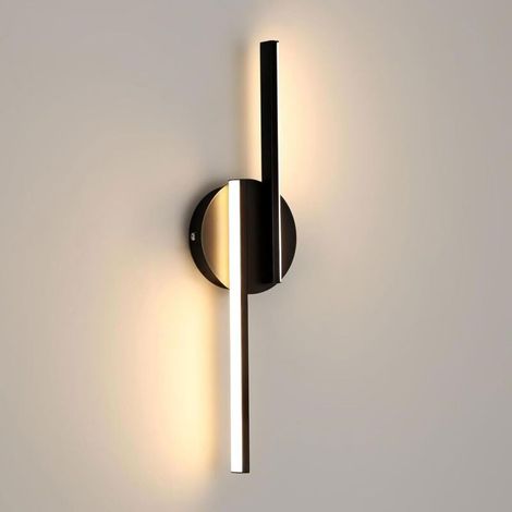 Applique murale d'ambiance en aluminium — Idéale pour salons, couloirs et salles de bain — 1 unité, 45 cm, intensité réglable (3 couleurs) (1/5)