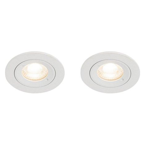 QAZQA Xena Spot encastrable - lot de 2 - 8x8cm - IP44 - Rond - Blanc (1/5)