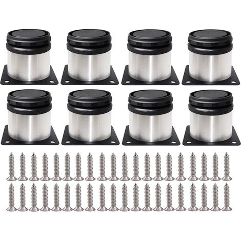 Charnière - Kit Réparation En Acier Inoxydable - 8 Supports + 48 Vis De Fixation - Pour Armoires Cuisine Et Meubles