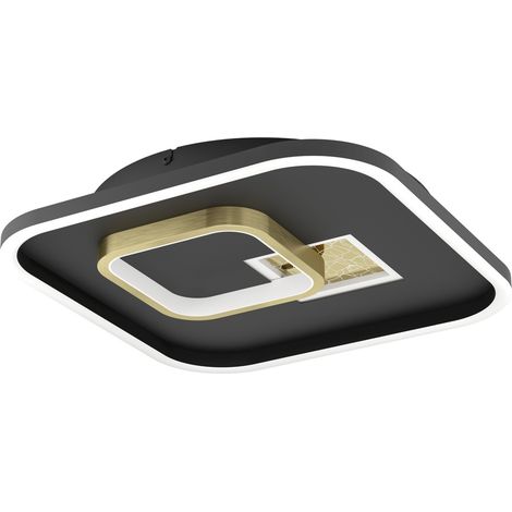 Lampe de plafond à design Tiriolo LED - Noir avec or - 38x38cm - 901245