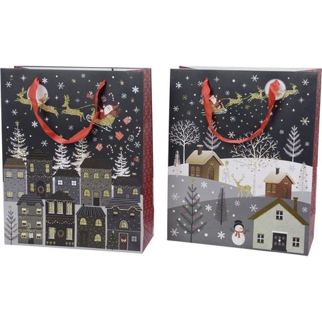 Kaemingk Papiertasche 10 x 26 x 32 cm Geschenktragetasche Weihnachten (1/3)