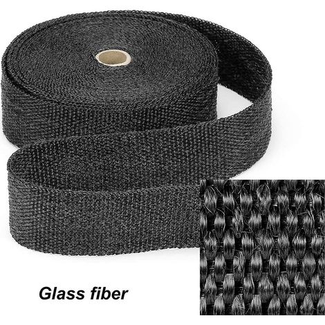 Ruban isolant thermique noir de 15 m pour échappement de moto, finition acier inoxydable noir (1/4)