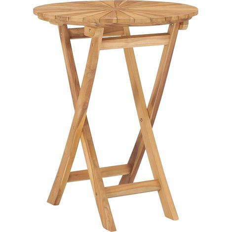 Gartentisch Klappbar Ø 60 cm Massivholz Teak