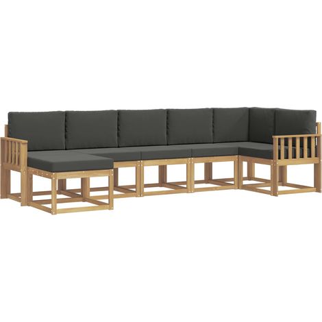 Outdoor-Sofagarnitur 7 pcs Weiß und Anthrazit Polyester vidaXL (1/5)