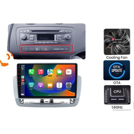 CarPlay, funcionalidad multimedia, compatible con Seat Ibiza 6J MK4 2008-2013, V1 Plus (6+128G)-B (1/2)