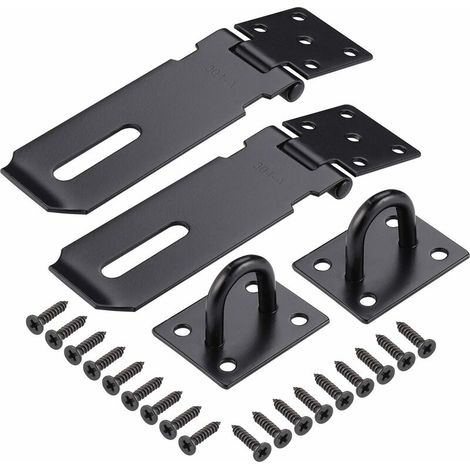 Lot de 2 verrous de porte de jardin noirs de 7,6 cm (3 pouces), verrous incassables en acier inoxydable pour porte intérieure, serrure de cabanon pour chambre ou salle de bain, verrou à pêne dormant