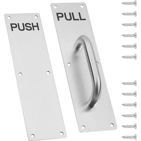 Poignées de porte en acier inoxydable – Poignée de porte coulissante robuste – Poignée de porte pour abri de jardin – Avec vis de montage – Poignées de porte d'armoires de toilettes (1/5)