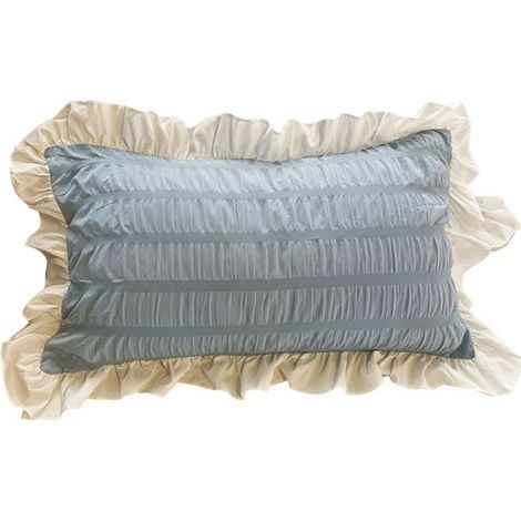 Ruffled cushion covers - - 48x74 cm - Synthetic fabric - Modern design