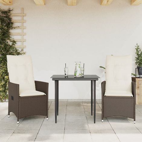 Maison Exclusive - Gartensessel mit Kissen 2 Stk. Verstellbar Bra