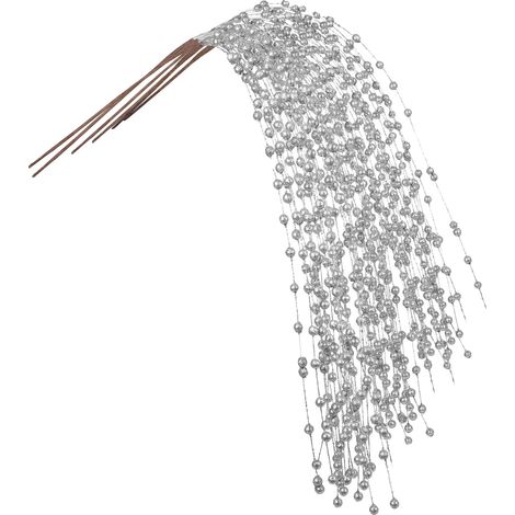 Künstlicher Beerenzweig mit silbernem Glitzer, Dekoration für Zuhause, Wohnzimmer, Hochzeiten und Partys. (1/2)