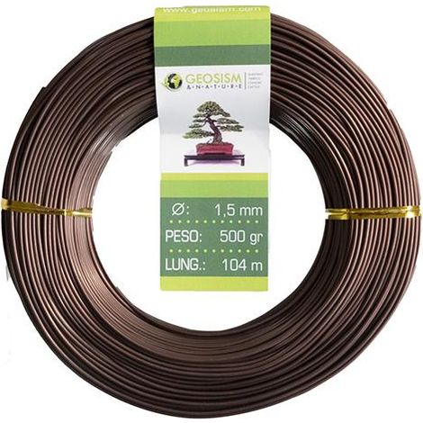 Filo di alluminio ramato (alluminio-ramato) Geotools 1,5 mm per bonsai, 500 gr, 104 m