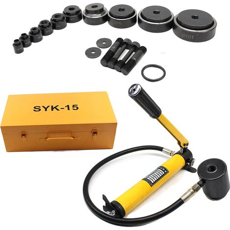 Kit de poinçon hydraulique, 10 matrices, pression de travail maximale 15 tonnes (1/5)