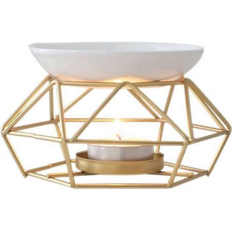Lampe à parfum en céramique, brûleur d'huiles essentielles, brûleur en métal -- (1/5)