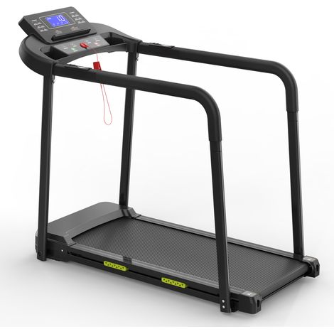 Tapis de course pour seniors avec grande surface de course, écran LED, poignées longues, capacité 135 kg