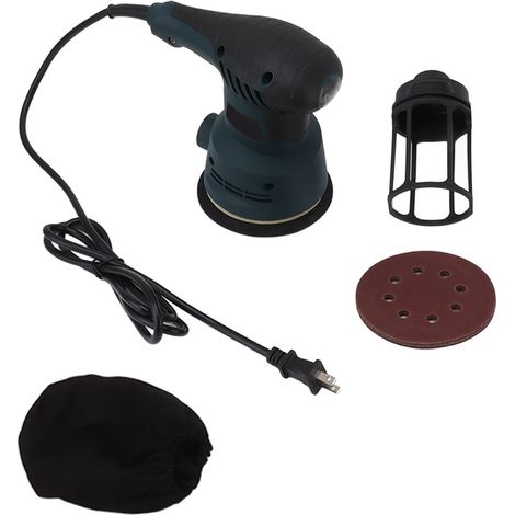 Ponceuse orbitale 300W ABS compacte électrique à main avec papiers abrasifs pour menuiserie polissage bricolage prise US 110V (1/5)