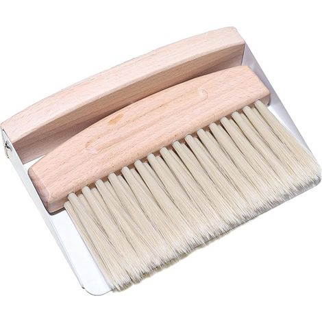 Tischbürsten- und Kehrschaufel-Set – 1-teilig – Buchenholz und Nylon – Krümelentfernung mit Magnet – Küche und Büro – Natur (1/5)
