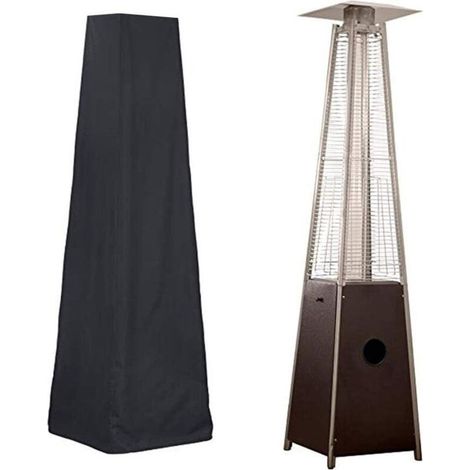 1 housse pour chauffage de terrasse, noir, 229x53x53 cm, tissu Oxford 210D, imperméable, avec fermeture éclair (1/4)