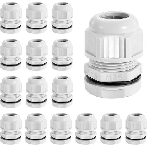 Lot de 15 presse étoupes, ip68 presse etoupe etanche m25 pour boîte de dérivation, boîte à fusibles en saillie, boîtier électrique de (1/5)