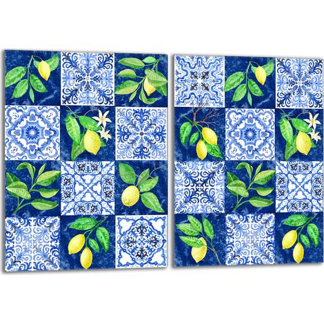 Plaque de protection en verre pour poêle 2x40x52 Mosaïque (1/5)