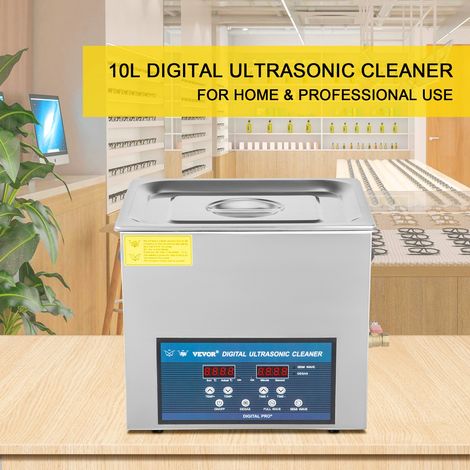 Nettoyeur à Ultrasons Double Fréquence 10 L, Professionnel Nettoyeur à Ultrasons 220 V avec Chauffage, Nettoyeur Ultrasons en Acier Inoxydable pour Pièces Bijoux Carte de Circuit 28 / 40 kHz (1/5)