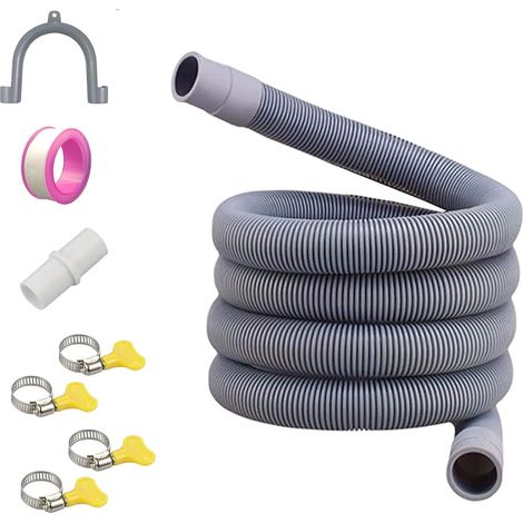 Tuyau Vidange Machine a Laver 2m, Rallonge Tuyau Vidange Machine a Laver, pour Lave-Vaisselle Et Machine à Laver, avec 7 Accessoires (1/5)