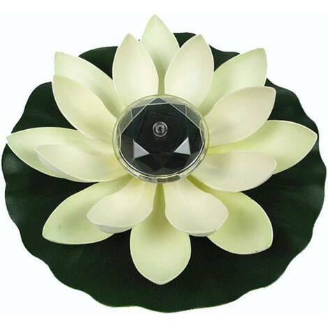 Lumière de Lotus, décoration de Bassin Flottant Solaire Fleur de Lotus LED changeant de Couleur de Fleurs Nuit Lampe de lumière pour Pool Party Garden House(Blanc) (1/5)
