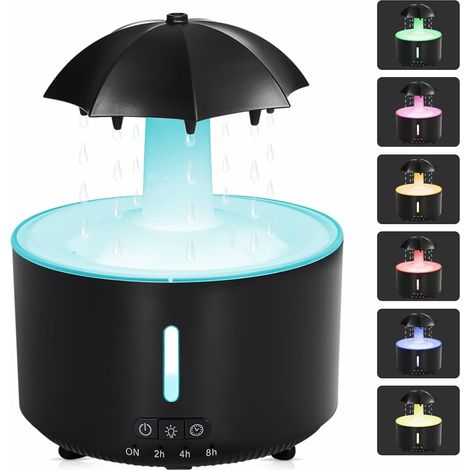 Geräuschlose automatische Sicherheitsabschaltung, Zuhause, Schlafzimmer, 360° drehbar, leicht nachfüllbar, Büro (Schwarz), Missfly 300 ml Wolkenförmiger Kaltnebel (1/5)