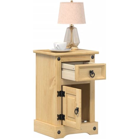 Bedside Cabinet Corona 35x32.5x58 cm Solid Wood Pine vidaXL (1/5)