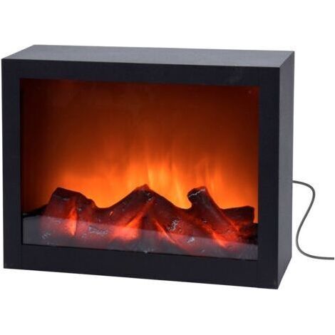 Foyer électrique LED 29 x 23 cm – Décoration de Noël – Design en métal noir – Alimentation 4,5V – Faible consommation d'énergie (1/4)