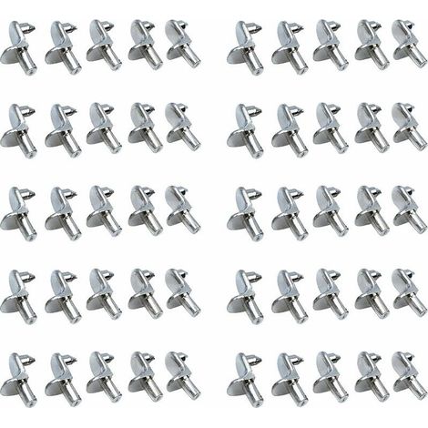 50PCS Taquet etagere Support Étagères de Métal Nickelé Goupilles de Support pour Armoire Bureau Accessoires (1/5)