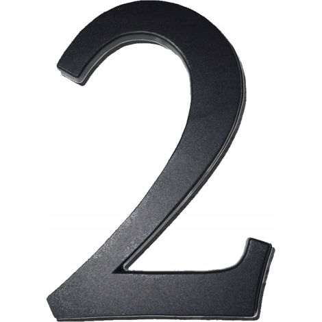 Hausnummer 2, schwarz, 19 cm