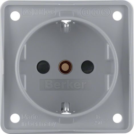 HAGER  PRISE COURANT SCHUKO POUR VIS AVEC ARME GRIS