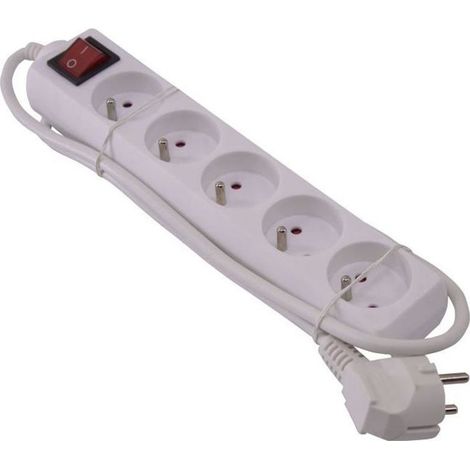 Bloc multiprises avec interrupteur Elem - 5 prises + interrupteur