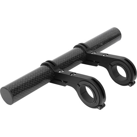 Support de lampe de vélo en carbone, double pince noire pour éclairage et accessoires (1/5)