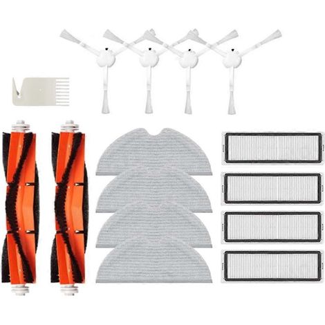 Lot de 15 pièces pour aspirateur robot Xiaomi Mi Robot Vacuum Mop 2C STYTJ03ZHM : brosse principale, filtre et chiffon de nettoyage. (1/5)