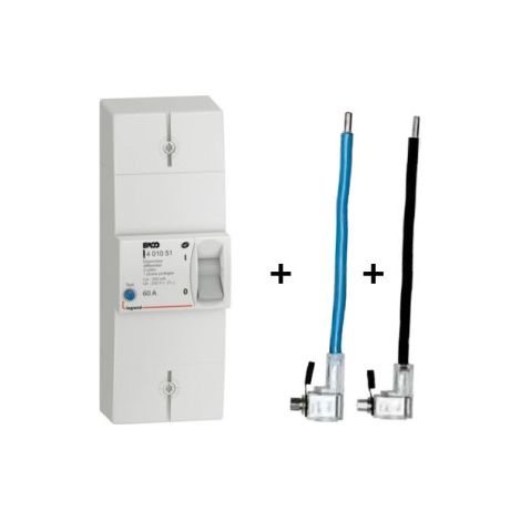 Legrand - Disjoncteur de branchement EDF 60A instantanu00e9 + Embout EDF 60A 16mm2 - Ru00e9f. : 401051+embout (1/2)