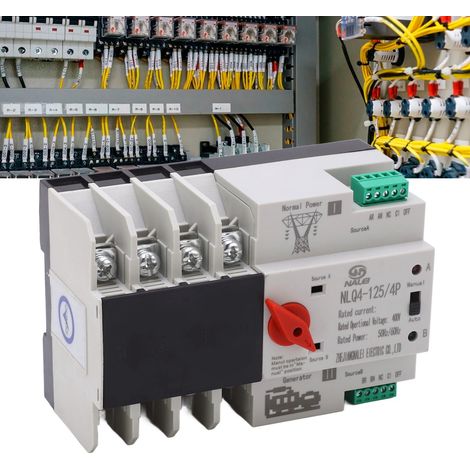 SJLERST NLQ4-125 Commutateur de Transfert Automatique à Double Alimentation 4P, pour Centres Commerciaux, Usines(100A) (1/5)