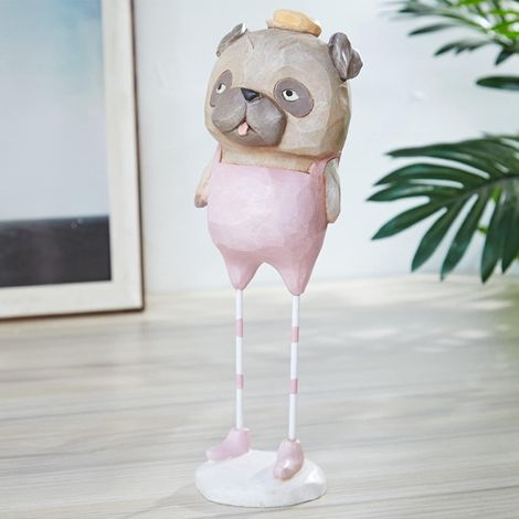 Statue décorative en résine représentant un animal (chien) pour salon, chambre, étagère ou armoire de bureau. (1/3)