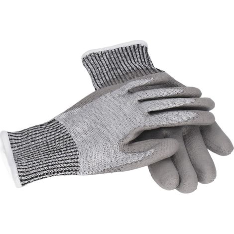 Gants de travail anti-coupure niveau F revêtement PU respirants pour entretien électronique jardinage modèle 7120 lot de 2 (1/5)
