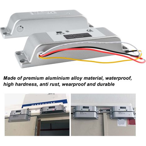 Electrique Drop Bolt Lock de Sécurité Porte Aluminium Alloy pour Système Contrôle Access Verrouillage Automatique 12V à 24V (1/5)