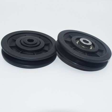 Sollbry Polea de nailon con rodamiento de 90 mm, polea de entrenamiento muscular, rueda universal para máquina de cable, equipo de gimnasio, puerta de garaje, polea para puerta corredera (1/3)