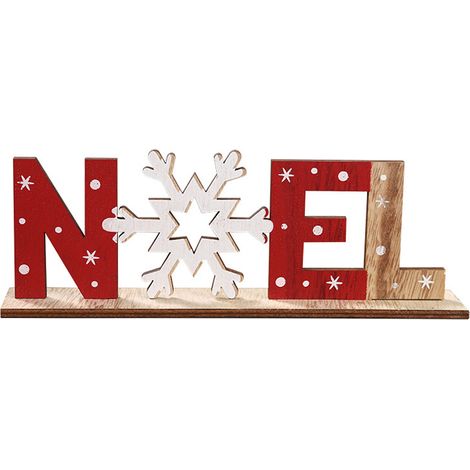 Décoration De Noël - Lettre En Bois - Pour Table Étagère Cheminée - Décor Festif Hivernal - Lot De 1 Pièce (1/5)