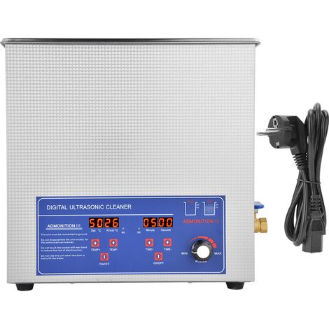 Nettoyeur Ultrasonique 14L avec Écran Digital 50AL, Machine à Laver par Ultrasons 40KHz, Prise UE 220V, Pour Bijoux, Lunettes, Pièces Mécaniques (1/5)